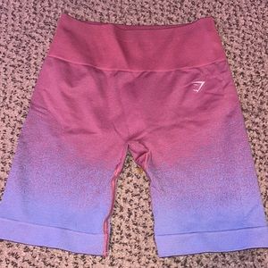 Gymshark pink and blue ombré shorts